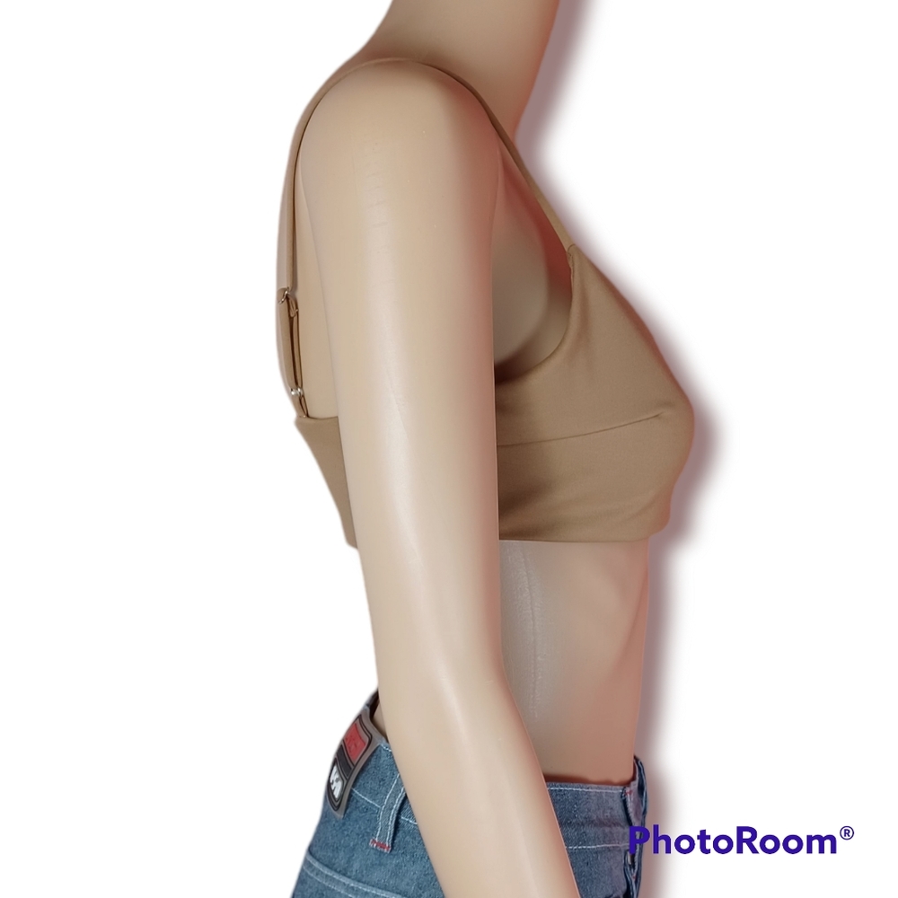 Tan Fashion Nova Cropped Tank - Picture 2 of 5